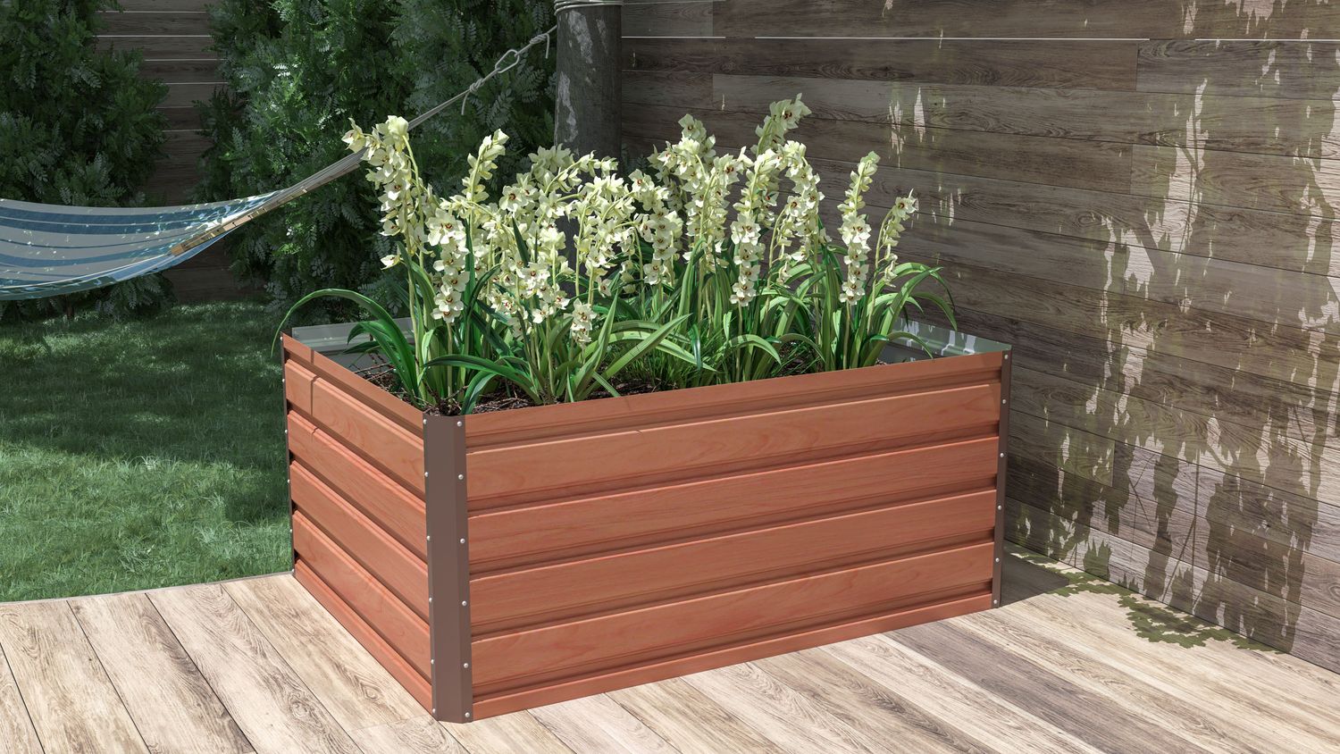 Visoka greda Daisy - 120 x 90 x 52 cm - RJAVA