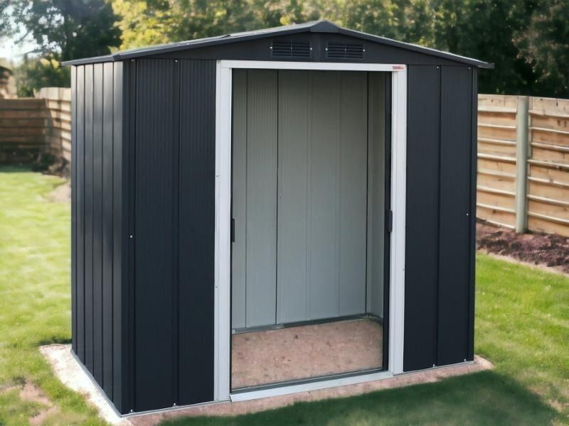 Kovinska vrtna hiška-uta-lopa 2,48m² - 2,02m x 1,22m - TEMNO SIVA