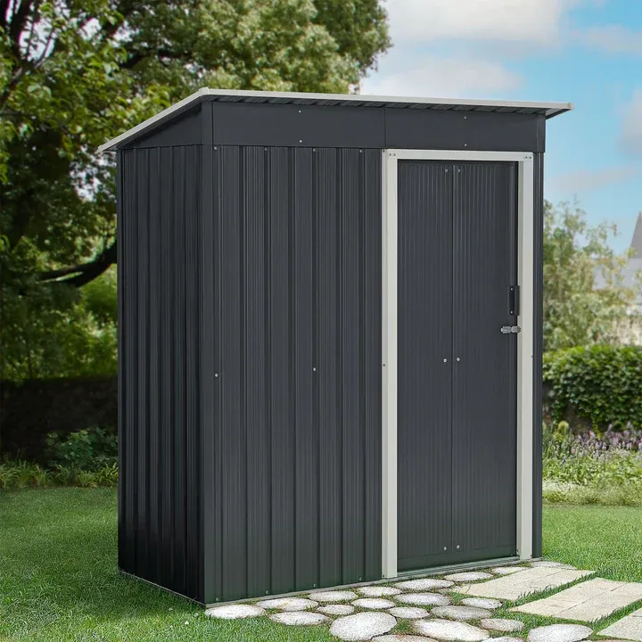 Vrtna kovinska hiška-uta-lopa 1 m² - 1,51 m x 0,71 m - ANTRACIT