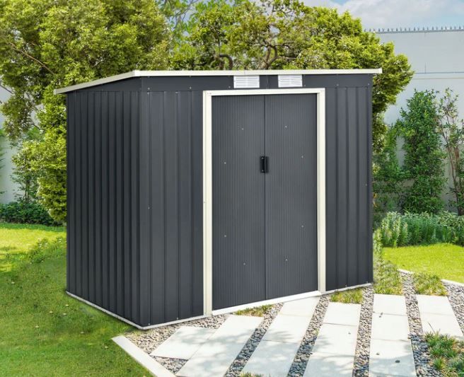 Vrtna kovinska hiška-uta-lopa 2,38 m² - 2,03 m x 1,17 m - ANTRACIT