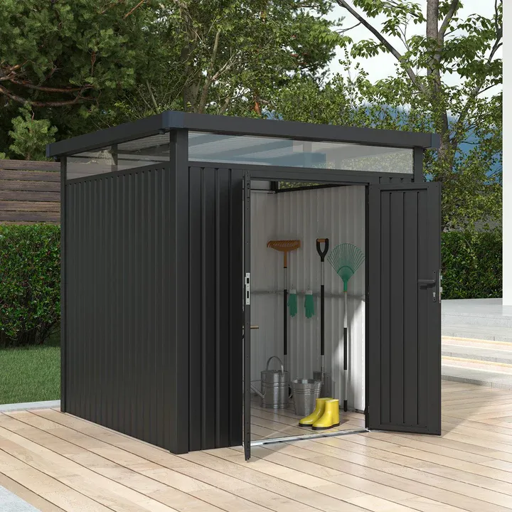 Vrtna kovinska hiška-uta-lopa 5,3 m² - 2,3 m x 2,3 m - ANTRACIT