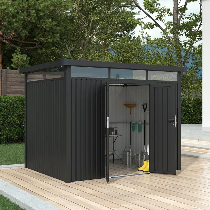 Vrtna kovinska hiška-uta-lopa 6,8 m² - 2,94 m x 2,30 m - ANTRACIT