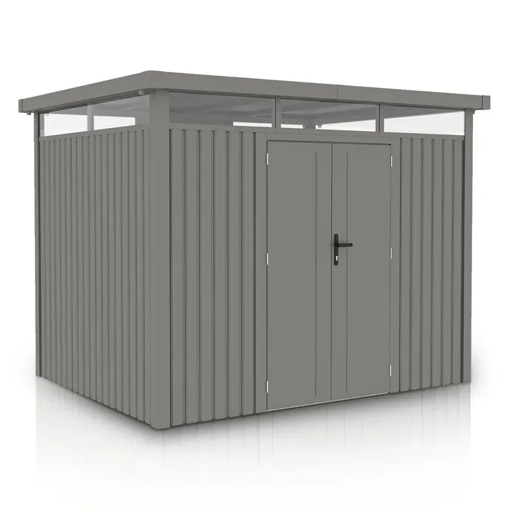 Vrtna kovinska hiška-uta-lopa 6,8 m² - 2,94 m x 2,30 m - SIVA