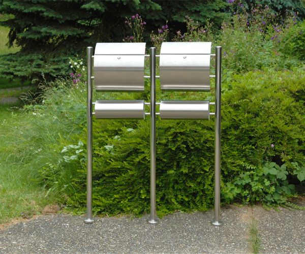 dvojni Poštni nabiralnik Nico | Brušeno nerjavno jeklo | Modularno razširljiv | Dizajnerski