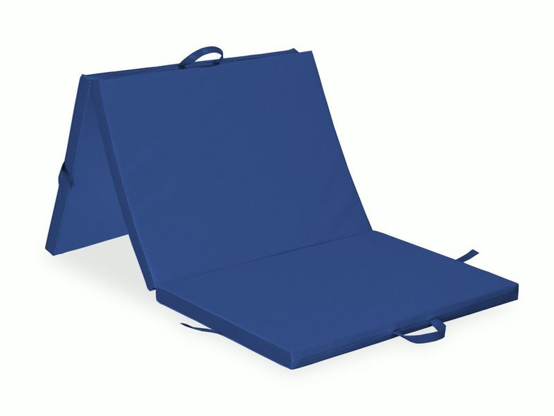 Tridelna zložljiva blazina 195 × 100 × 5 cm, K012 temno modra