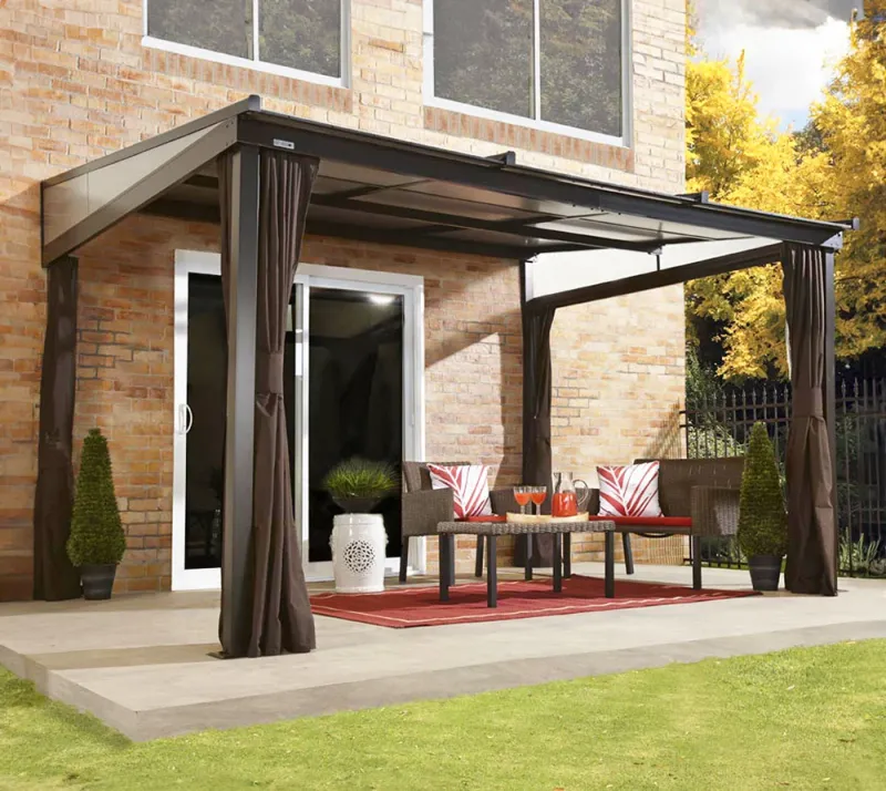 Aluminijasti nadstrešek Budimpešta | Bronasta | 298 x 364 x 243 cm