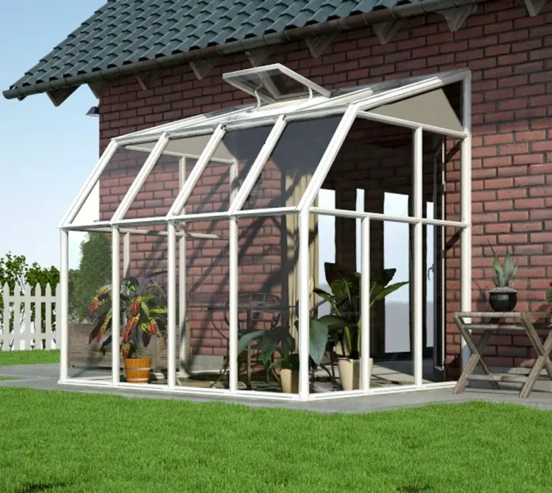 Zidni rastlinjak 5 m² - 2,62 x 2,01 x 2,47 m - BELA