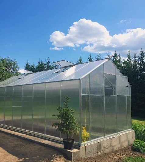 Rastlinjak ALU SANUS SILBER - š220 cm, 6mm PC + strešno okno + avt. odpiralec okna - z dostavo