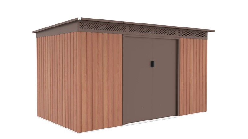 Vrtna kovinska hiška-uta-lopa 7,0 m² - 3,4 m x 2,06 m – RJAVA