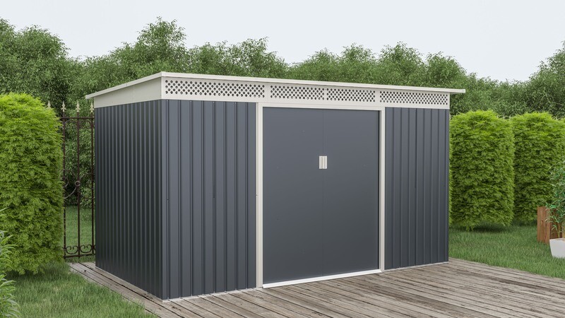 Vrtna kovinska hiška-uta-lopa 7,0 m² - 3,4 m x 2,06 m – ANTRAZIT