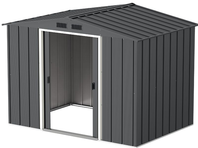 Kovinska vrtna hiška-uta-lopa 4,77 m² - 2,62m x 1,82m - TEMNO SIVA