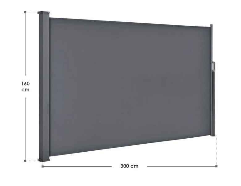 Stranska tenda 160/180/200 cm x 300 cm - SIVA, Dimenzije: 160 x 300 cm