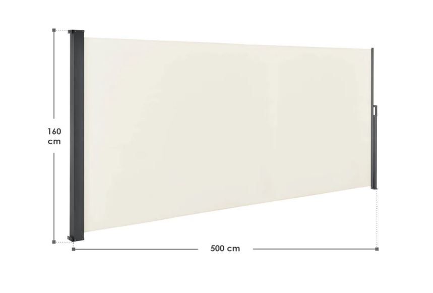 Stranska tenda 160/180/200 cm x 500 cm - BEŽ, Dimenzije: 160 x 500 cm
