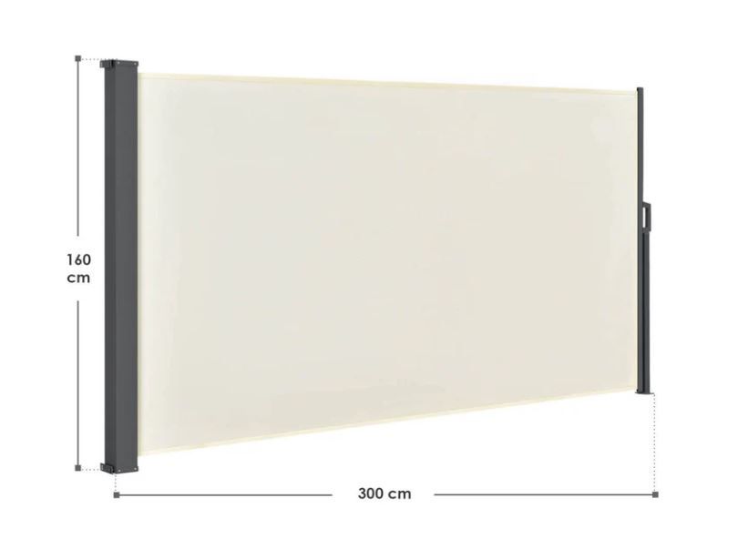 Stranska tenda 160/180/200 cm x 300 cm - BEŽ, Dimenzije: 160 x 300 cm