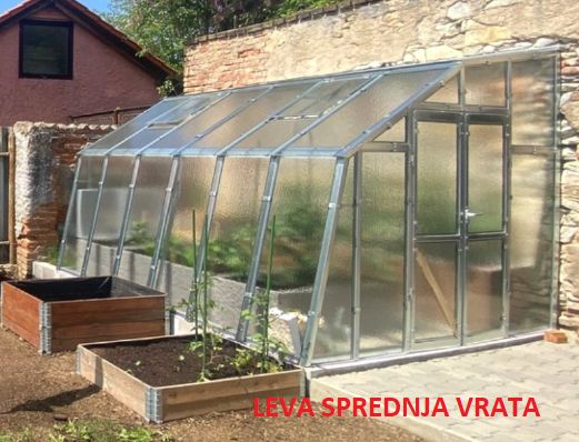 LIMES rastlinjak ob steni GLAS VARIANT E - steklo 4mm - širina 2,75m - več dolžin + žleb + dostava