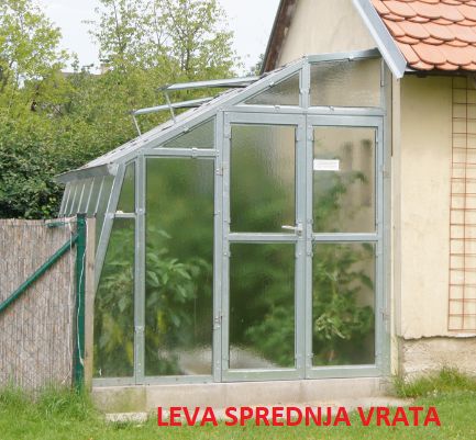 LIMES rastlinjak ob steni GLAS VARIANT D - steklo 4mm - širina 2,12m - več dolžin + žleb + dostava