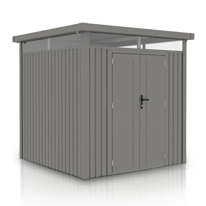 Vrtna kovinska hiška-uta-lopa 5,3 m² - 2,3 m x 2,3 m - SIVA
