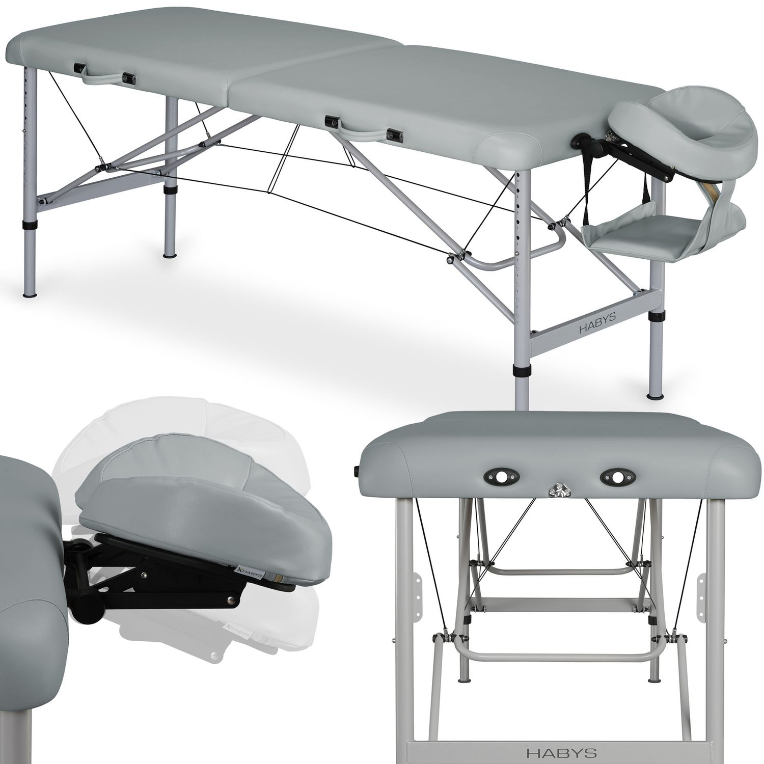 Masažna miza Aero Alu 60 Vinyl Flex K029, siva