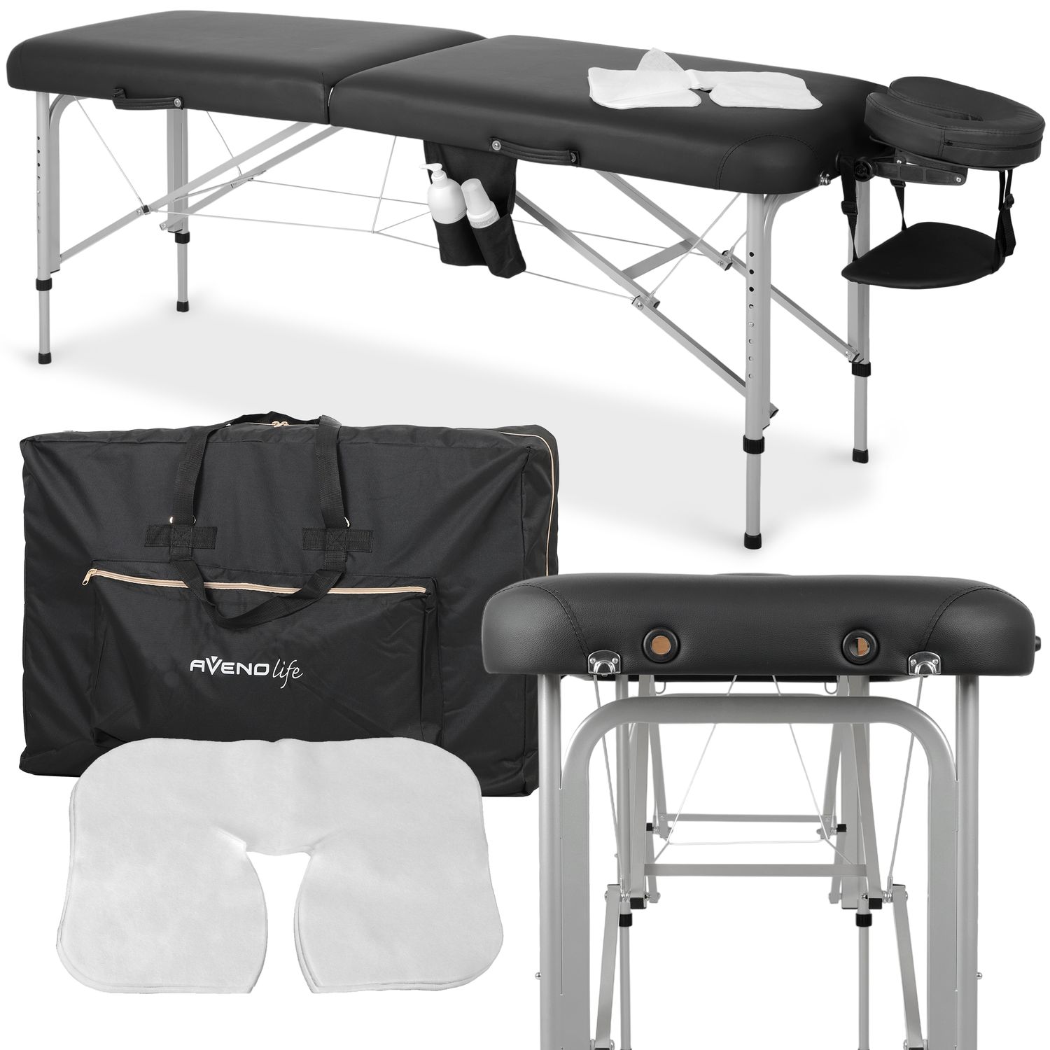 Prenosna masažna miza Vera 60 Comfy Base K515, črna