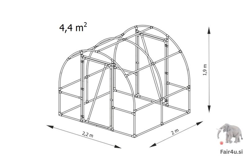 PVC rastlinjak Lemar [B2] 2,0 x 2,2 x 1,9 m