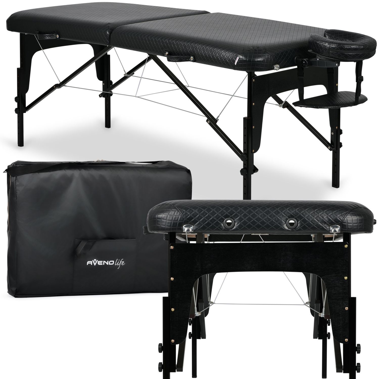 Prenosna masažna miza Estetic Black Comfy Base K515, črna