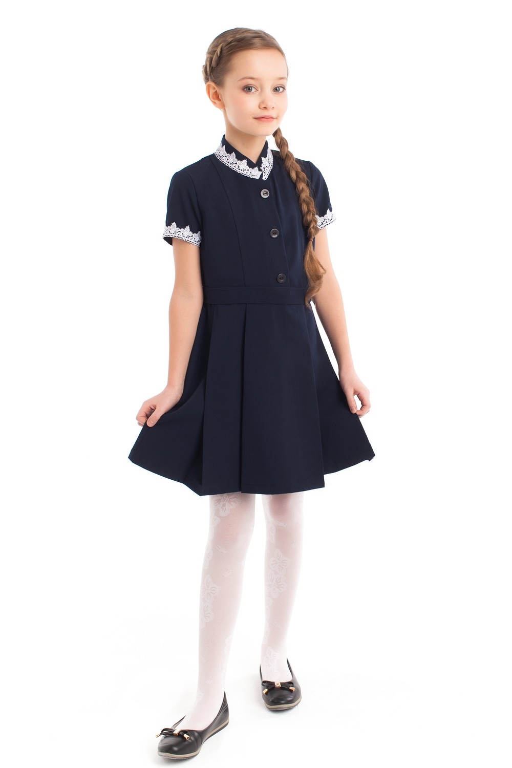 Платье школьное синее (поливискоза) начальная школа