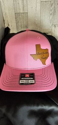 Pink and Black Texas Thunder Leather Patch Branded Hat