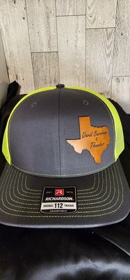 Texas Thunder Safety Green and Gray Leather Patch Hat