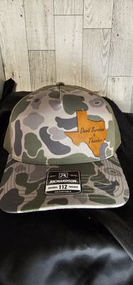 Texas Thunder Camo Design Leather Patch Hat