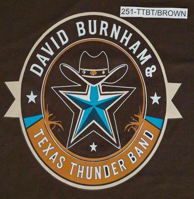 Texas Thunder Band on Brown Tee Shirt
