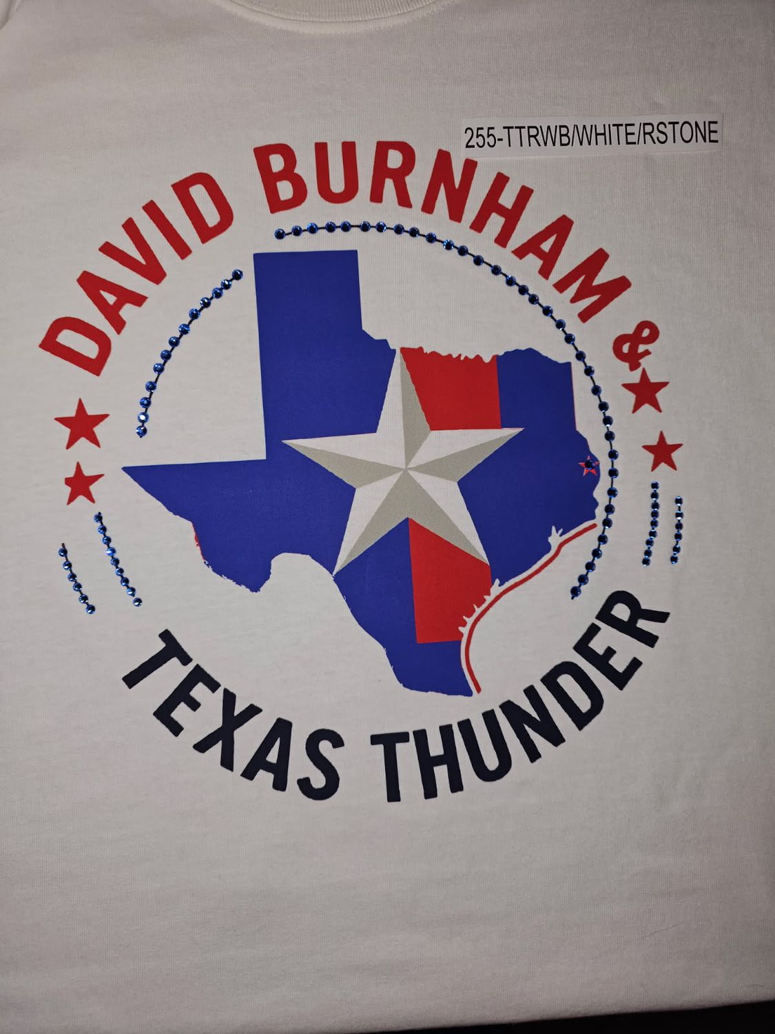 Texas Thunder Merch Tee Shirt with RhineStones