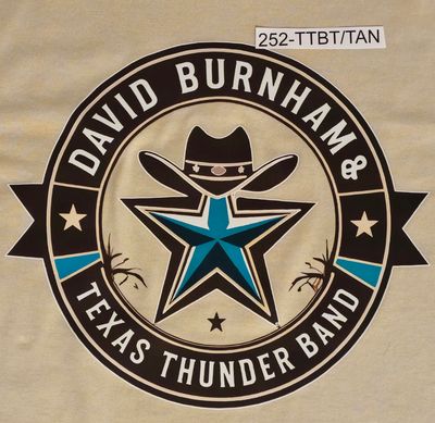 Texas Thunder Band Merch On Tan Tee Shirt