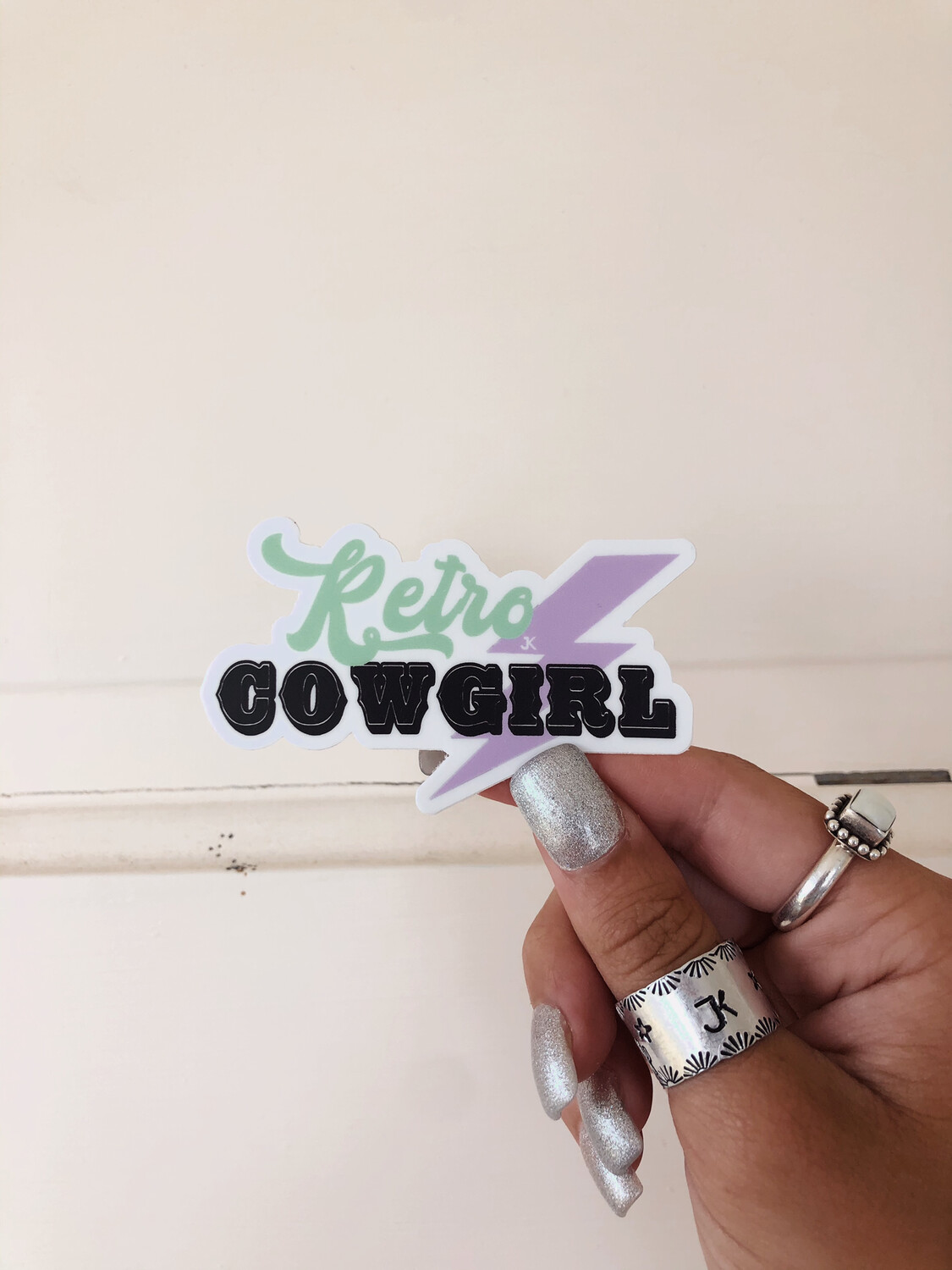 retro cowgirl sticker