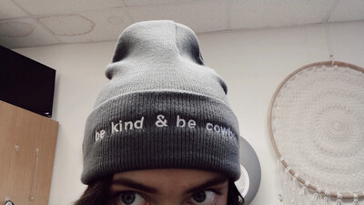 be kind & be cowboy gray beanie