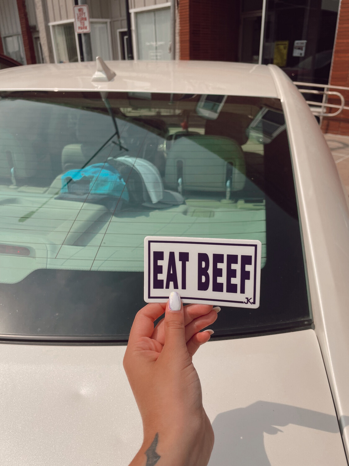 bigger n better purple eat beef sticker