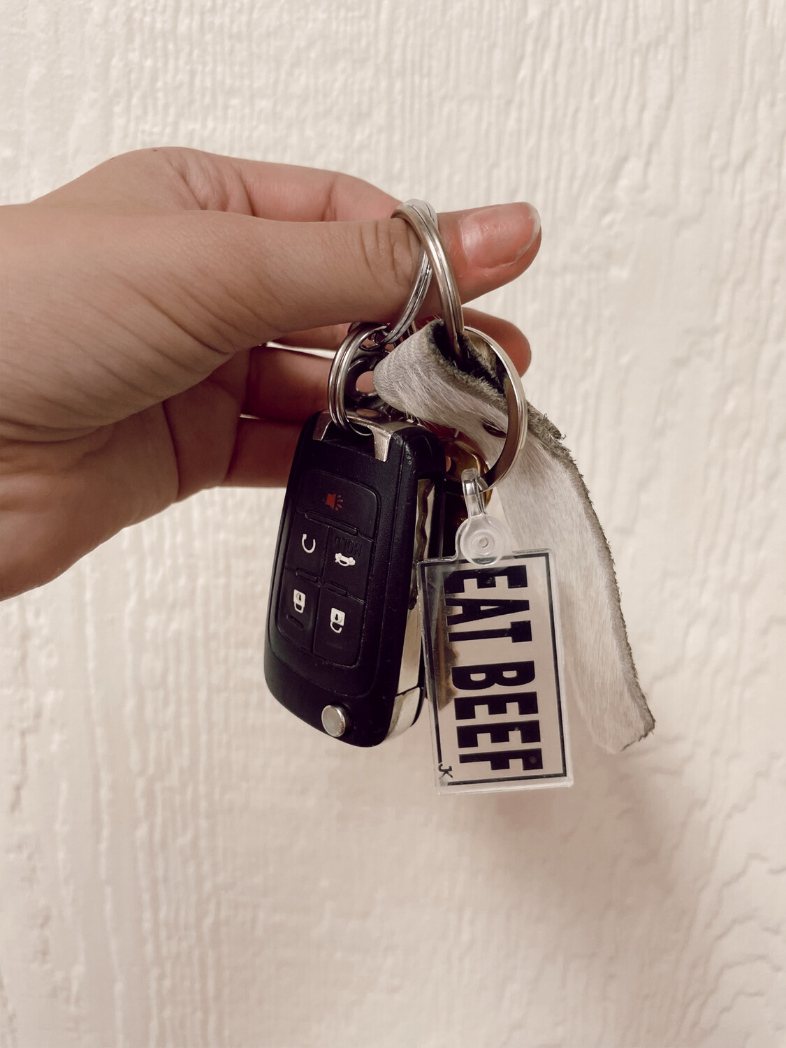 eat beef keychain
