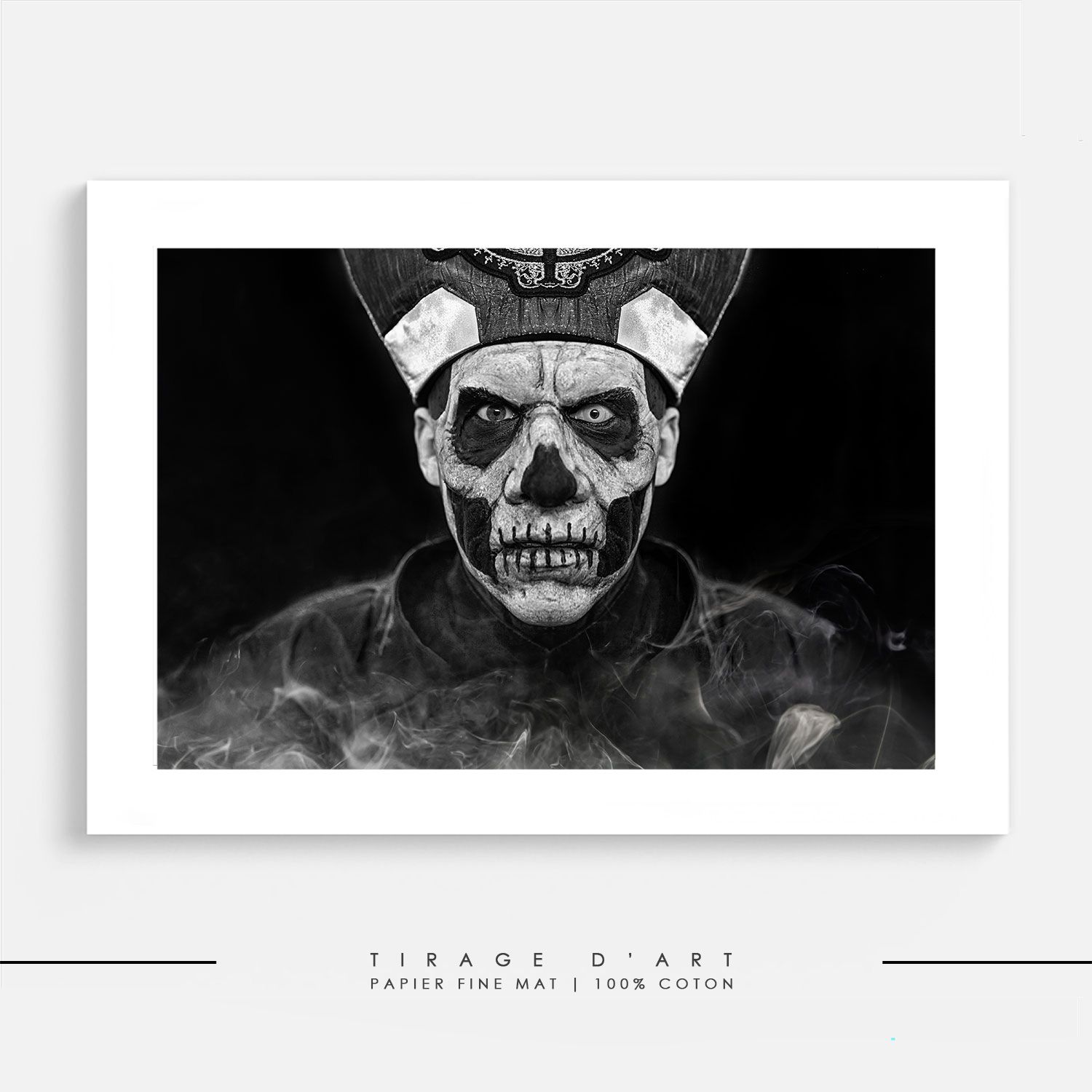 Photo concert Ghost noir blanc Eric Canto - Tirage art édition limitée 30ex signé - Photographie metal premium