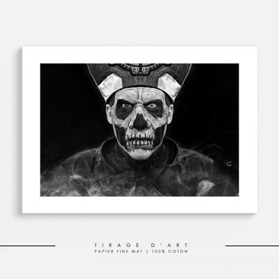 Photo concert Ghost noir blanc Eric Canto - Tirage art édition limitée 30ex signé - Photographie metal premium