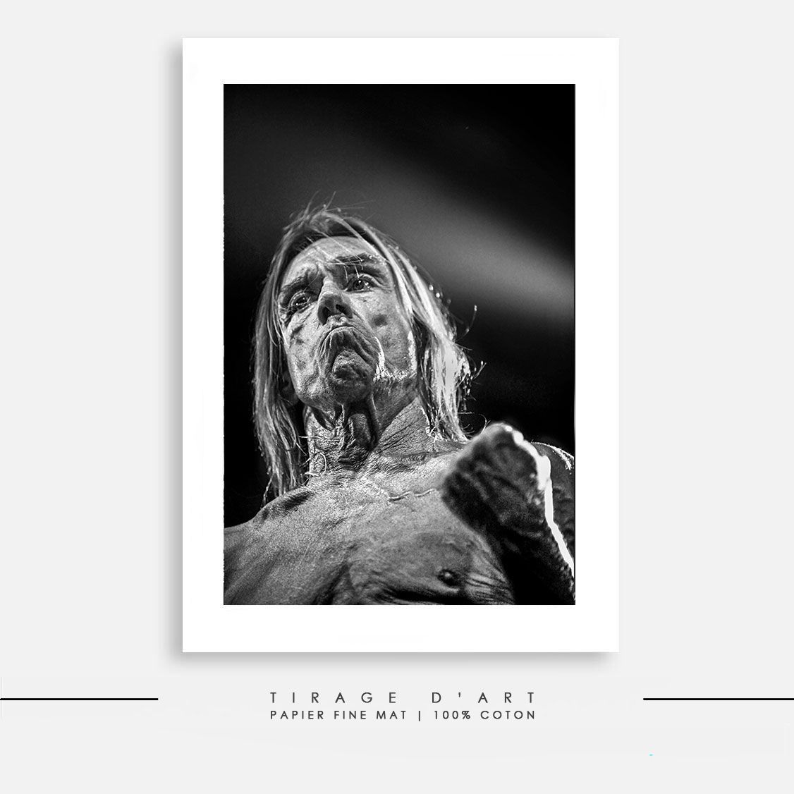 Tirage photo rock Iggy Pop concert Eric Canto - Édition limitée 30ex signée photographe primé - Photo art premium