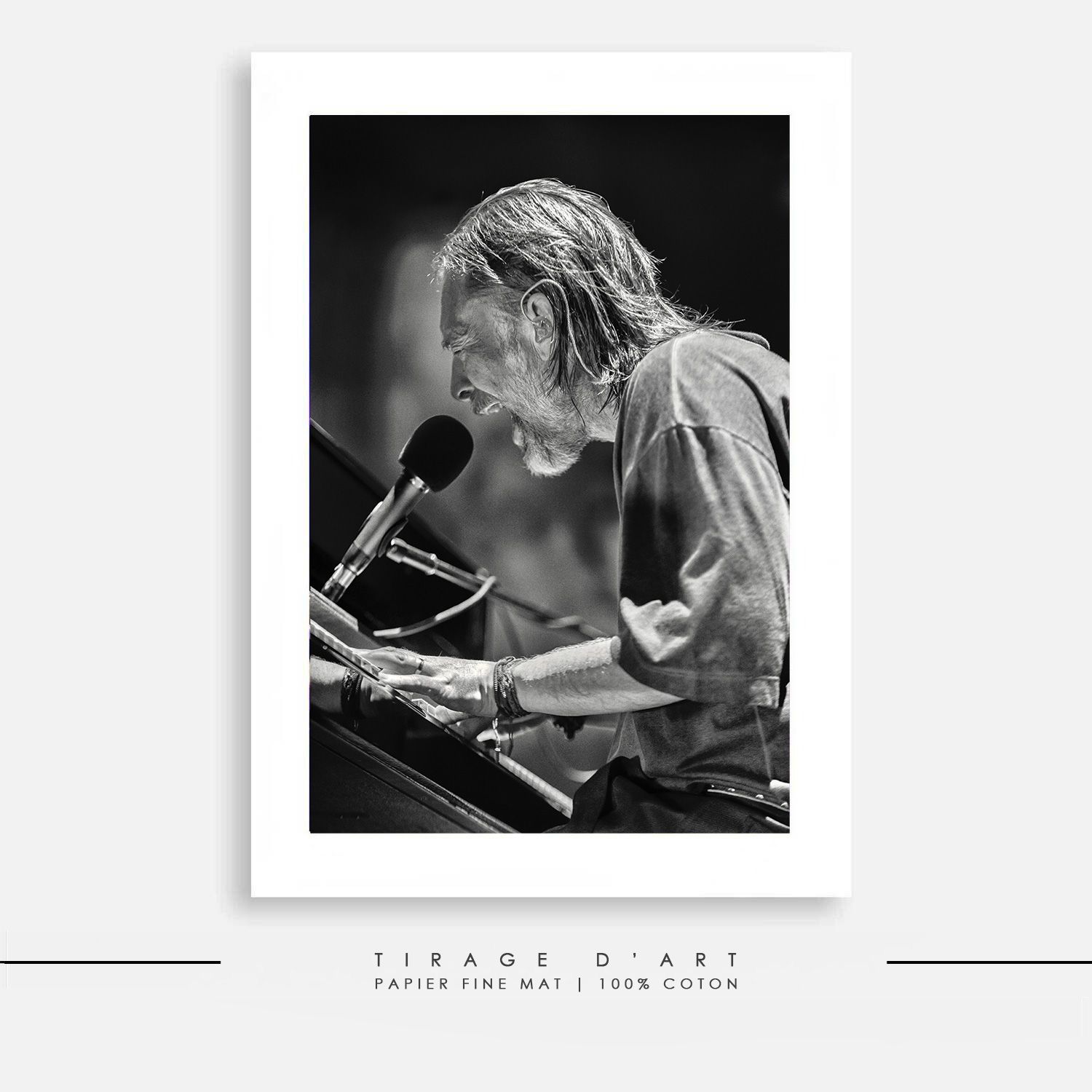 Photo concert Radiohead noir blanc Eric Canto - Tirage art édition limitée 30ex signé - Photographie metal premium