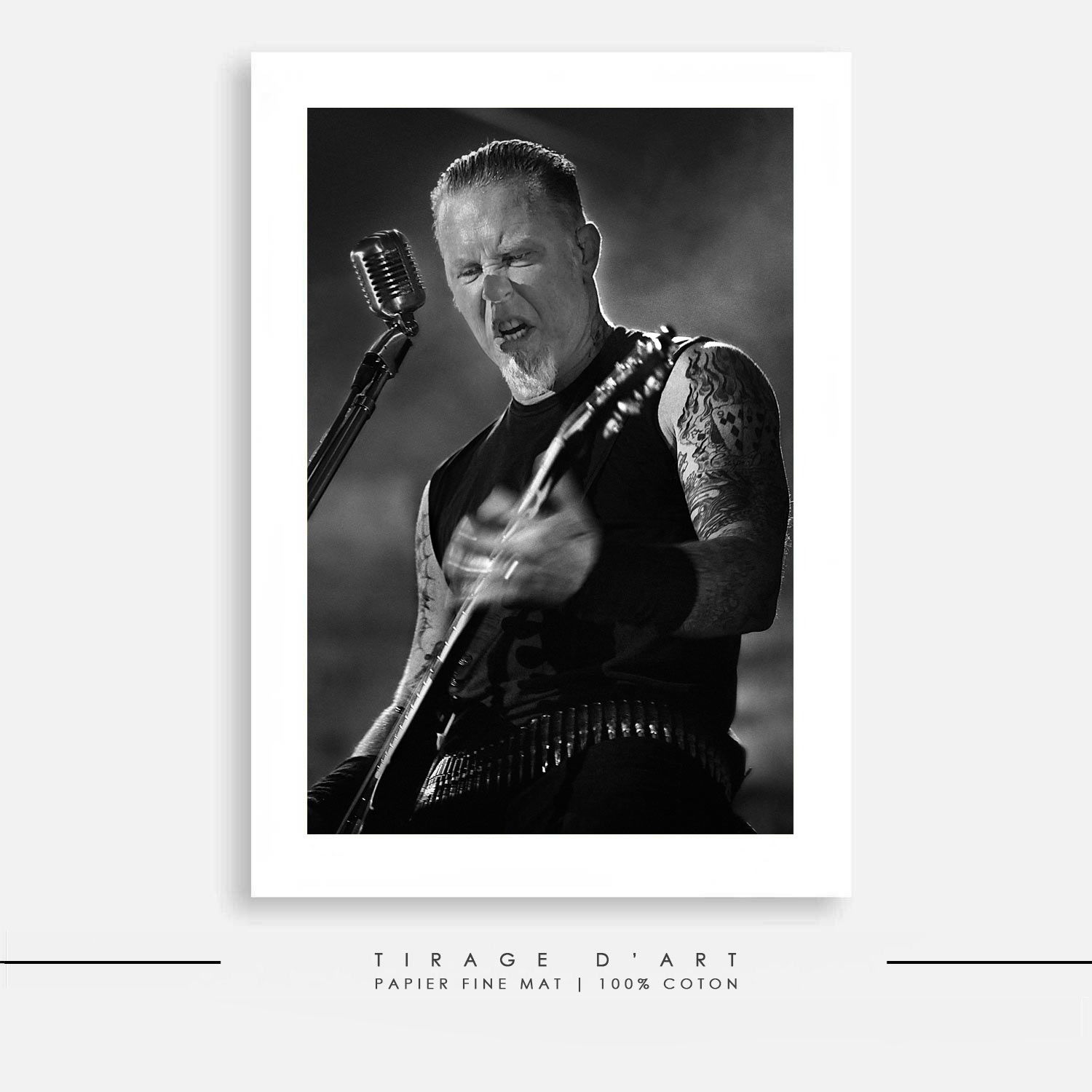 Photo concert Metallica noir blanc Eric Canto - Tirage art édition limitée 30ex signé - Photographie metal premium
