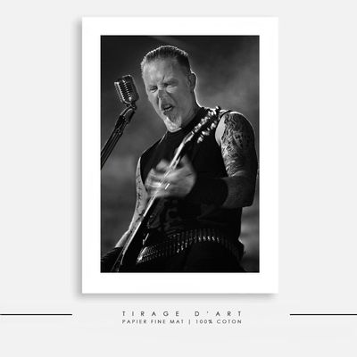 Photo concert Metallica noir blanc Eric Canto - Tirage art édition limitée 30ex signé - Photographie metal premium
