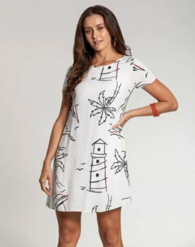 vestido feminino manga curta