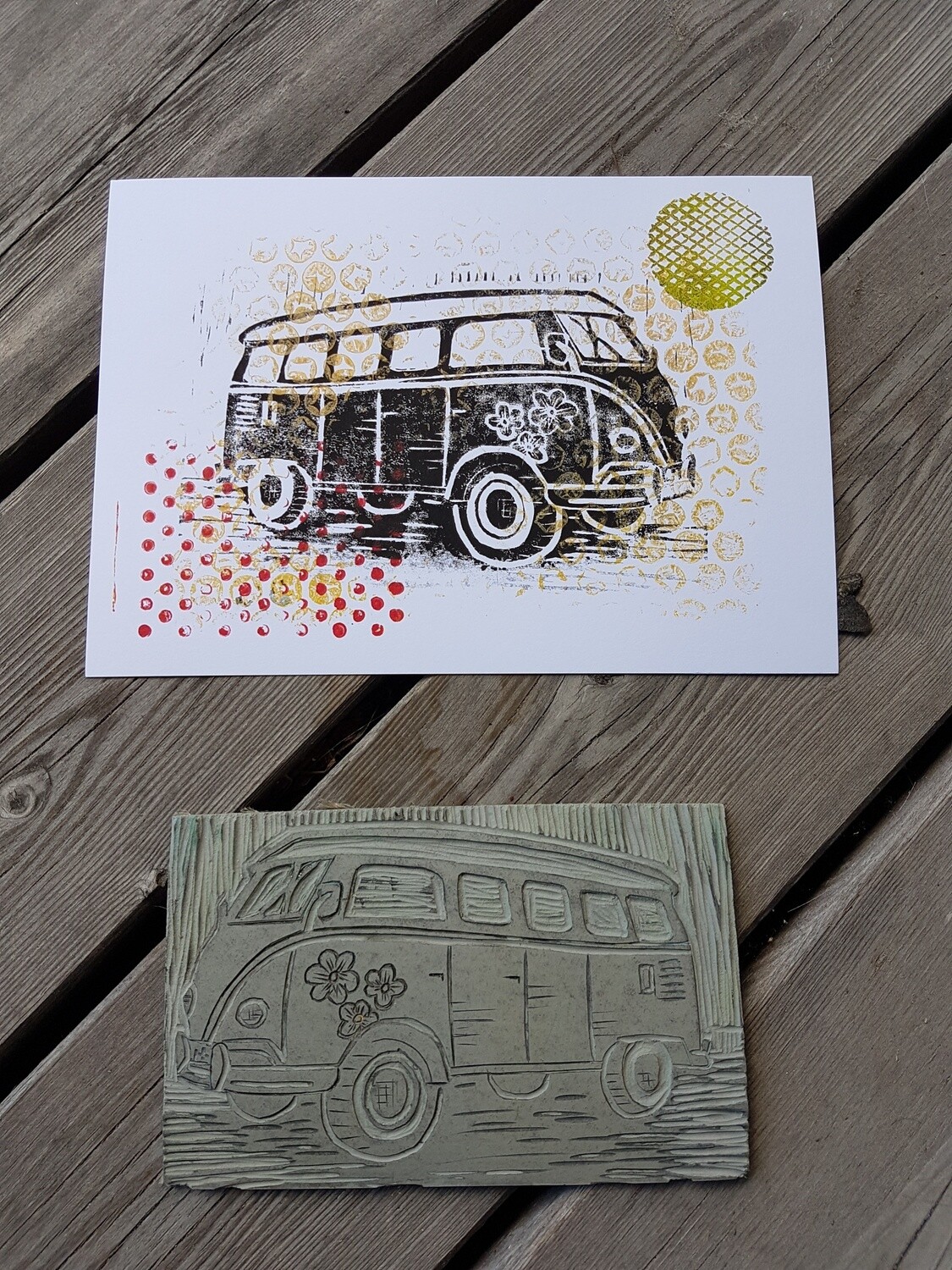 Postkarte "Hippiebus"A5