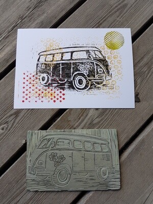 Postkarte "Hippiebus"A5