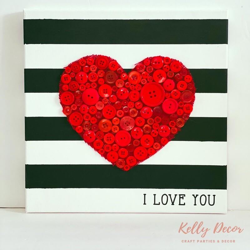 Canvas Button Heart