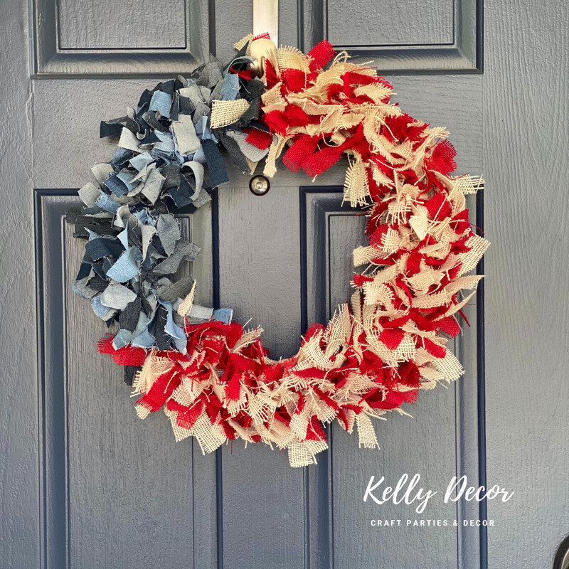 Patriotic Burlap Wreath