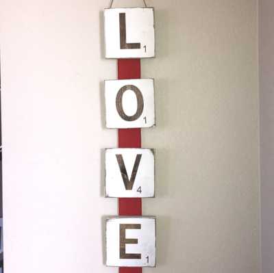 Hanging Love Scrabble Tiles