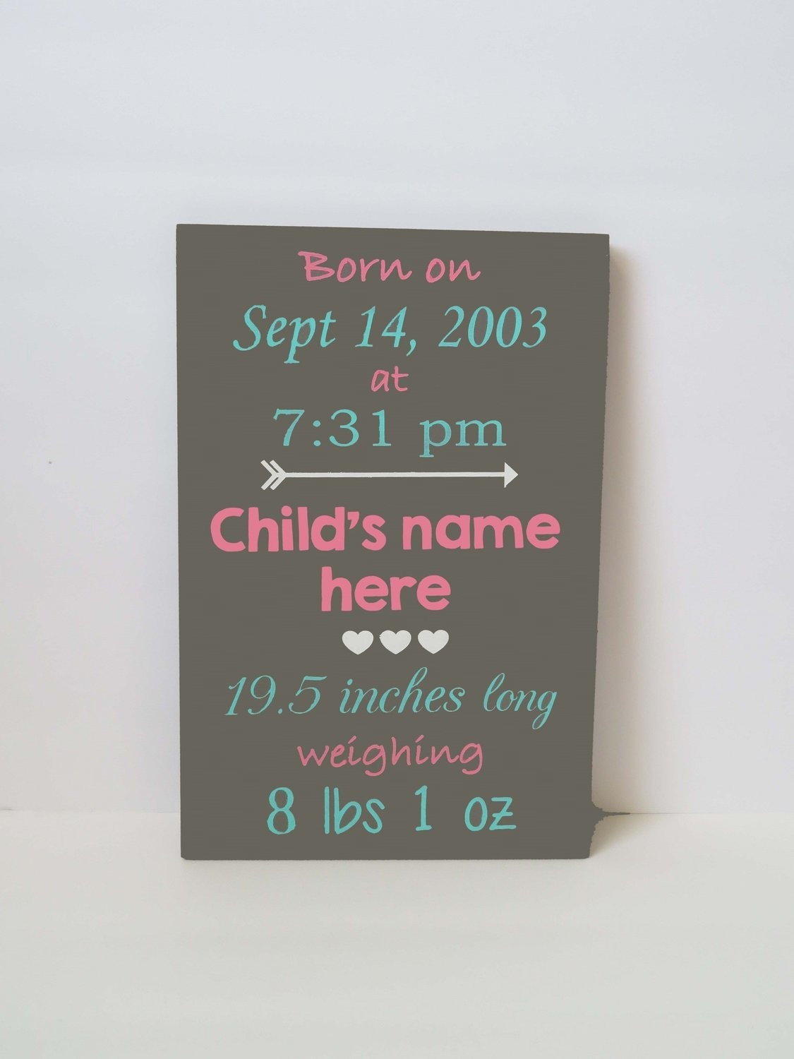 Personalized Child's Birth Info Sign