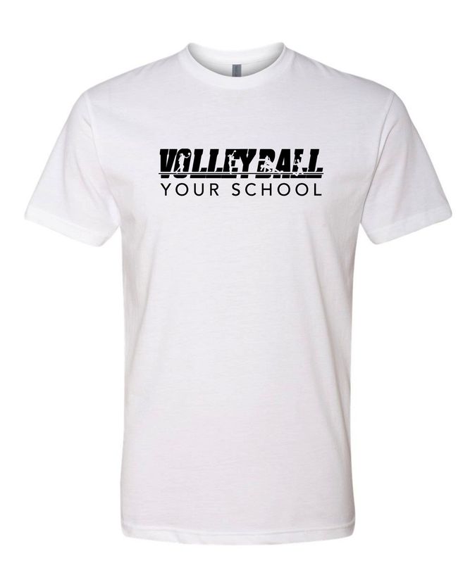 Volleyball with Player Silhouettes